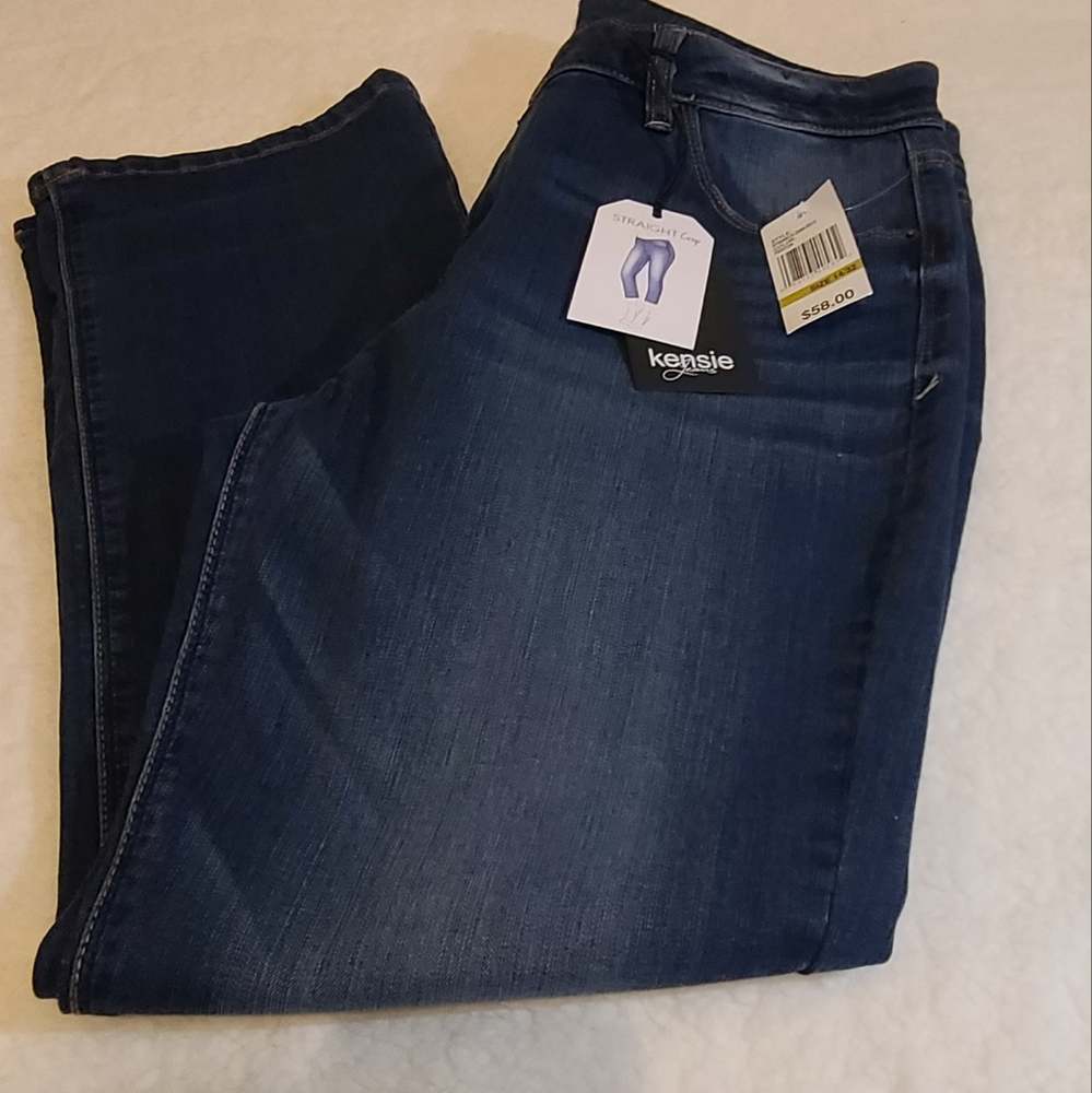 Kensie Straight Crop Jeans size 14 NWT